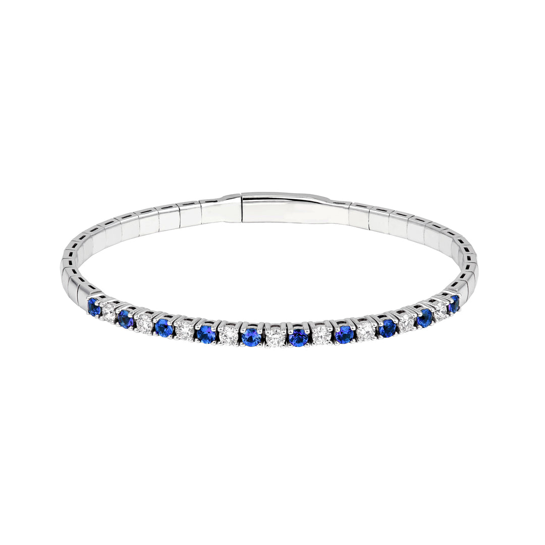 Sapphire & Diamond Flex Tennis Bracelet (1-3/4tcw)
