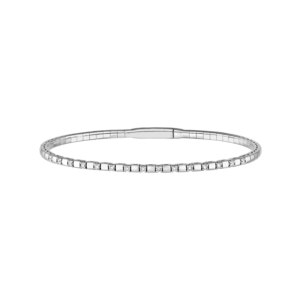 1/3tcw Alternating Diamond and Square Link Flex Bracelet