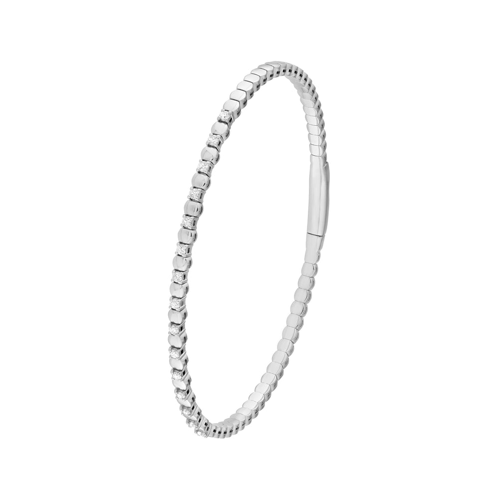 1/3tcw Alternating Diamond and Round Link Flexi Bracelet