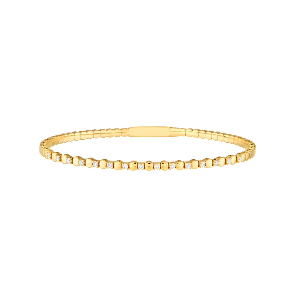 1/3tcw Alternating Diamond and Round Link Flex Bracelet