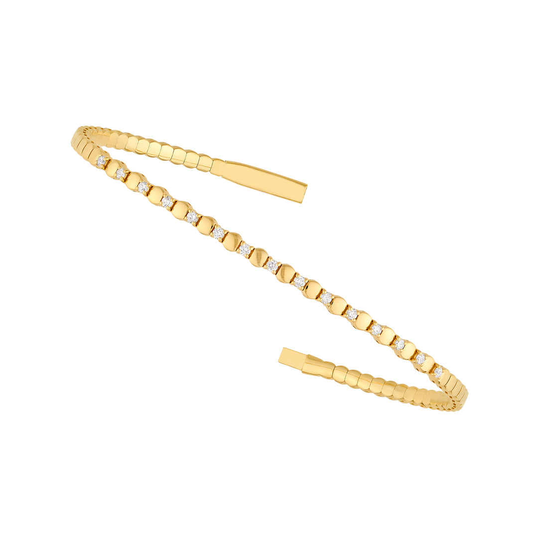 1/3tcw Alternating Diamond and Round Link Flexi Bracelet