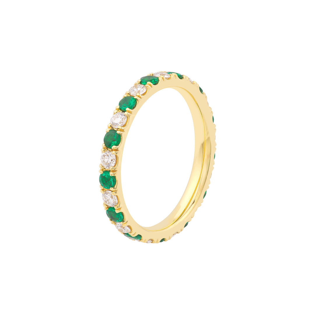 1/2tcw Diamond & 1/2tcw Emerald Eternity Band