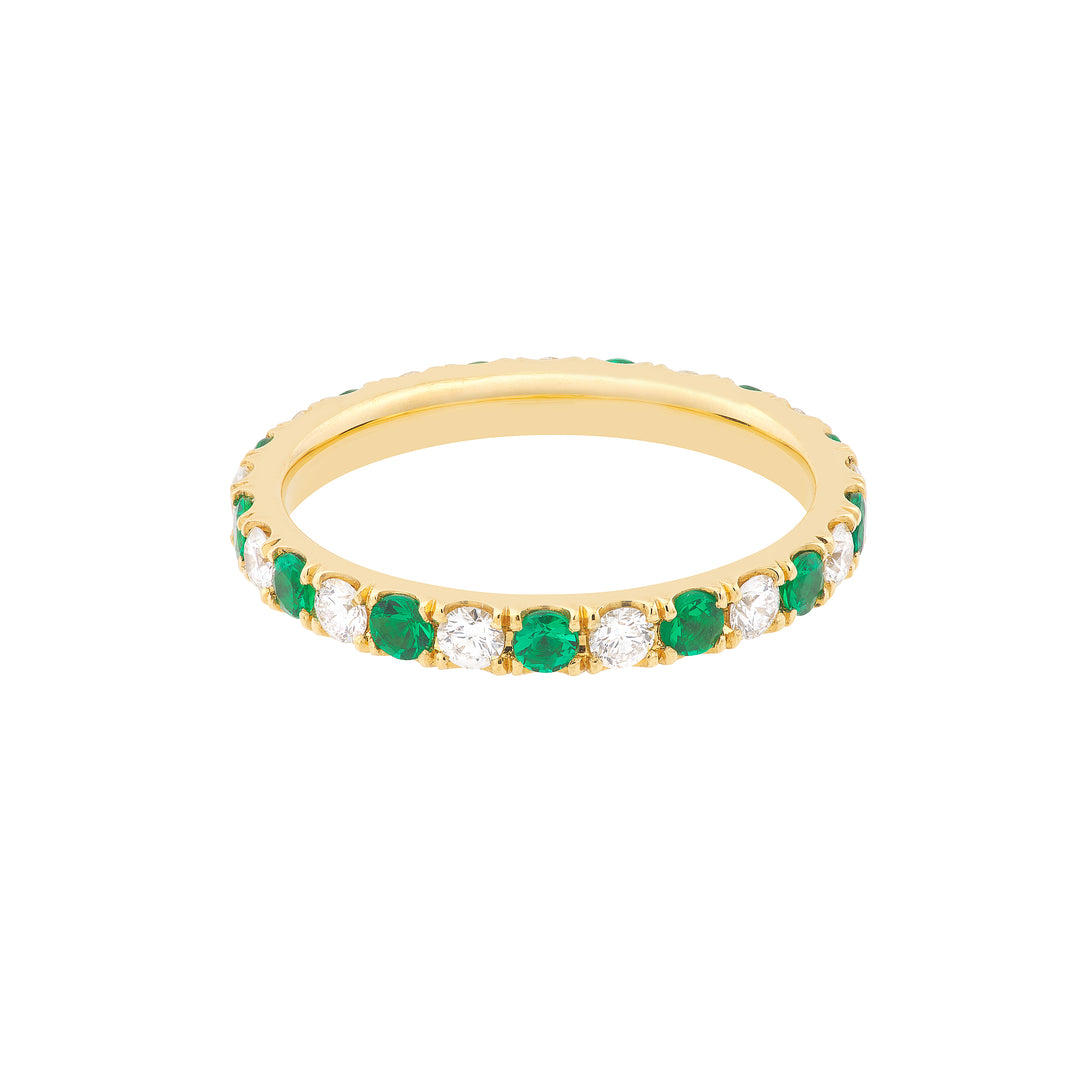 1/2tcw Diamond & 1/2tcw Emerald Eternity Band