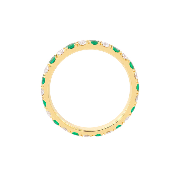 1/2tcw Diamond & 1/2tcw Emerald Eternity Band