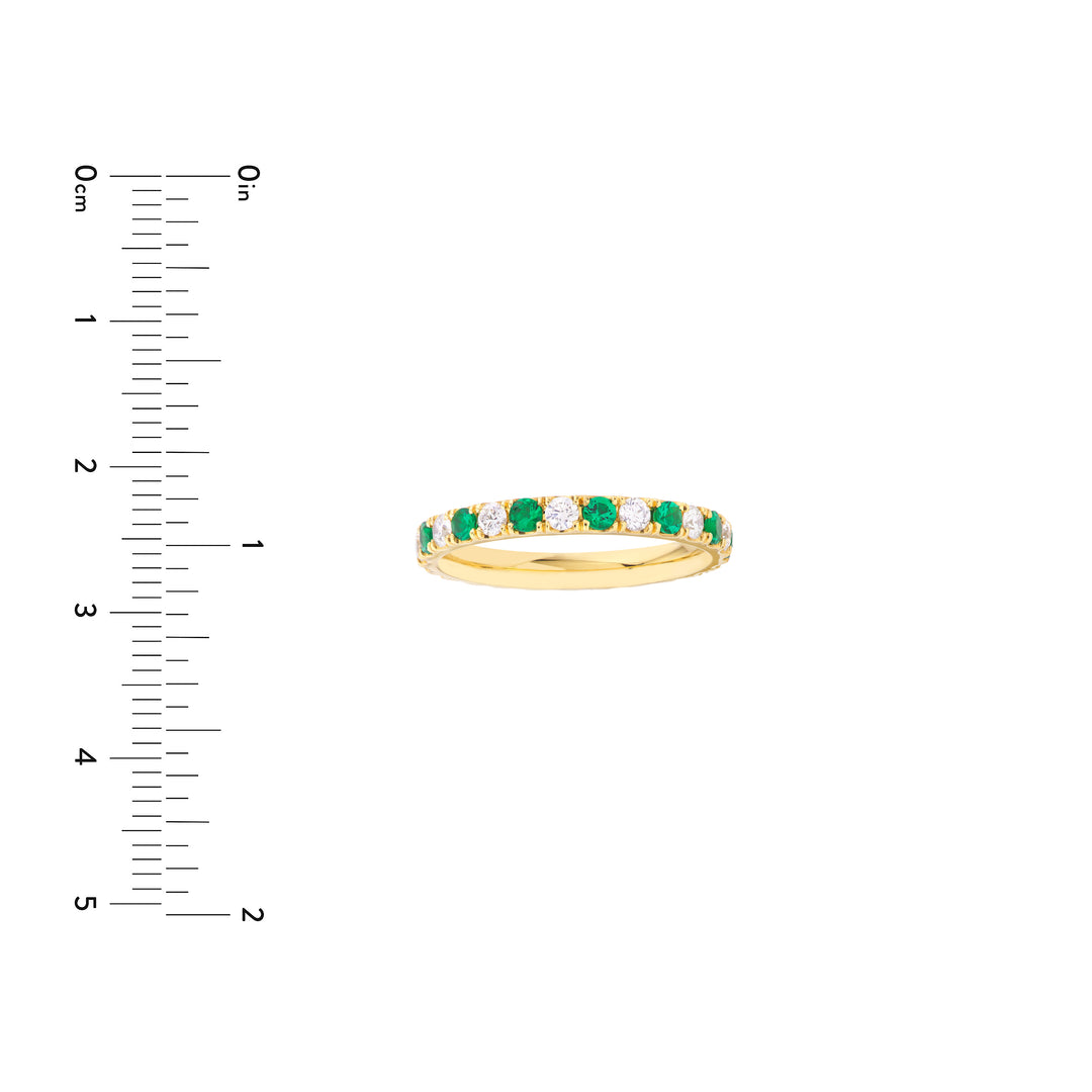 1/2tcw Diamond & 1/2tcw Emerald Eternity Band