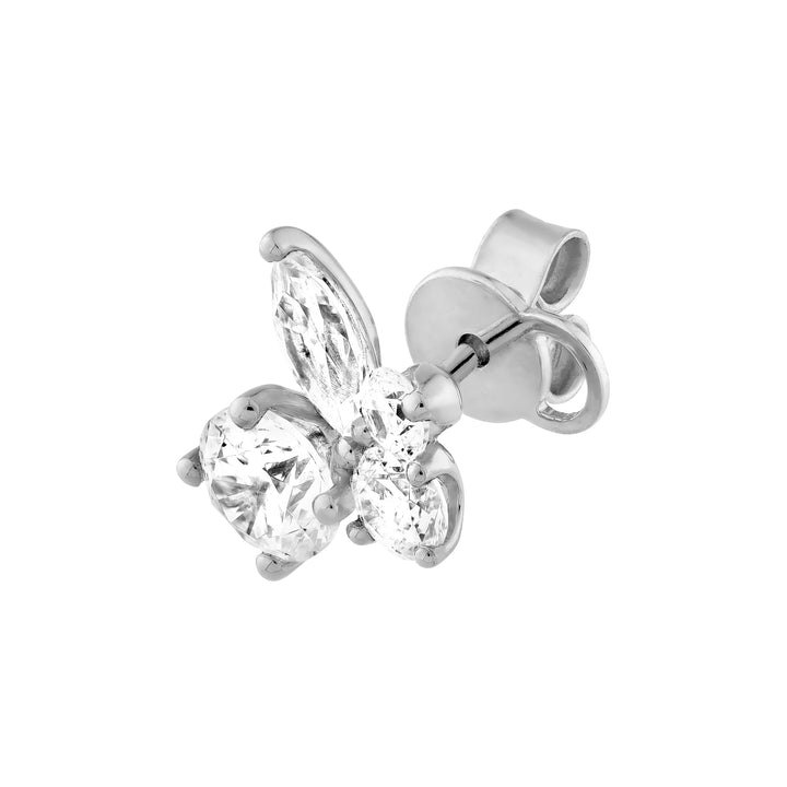 Diamond Blossom Cluster Stud Earrings