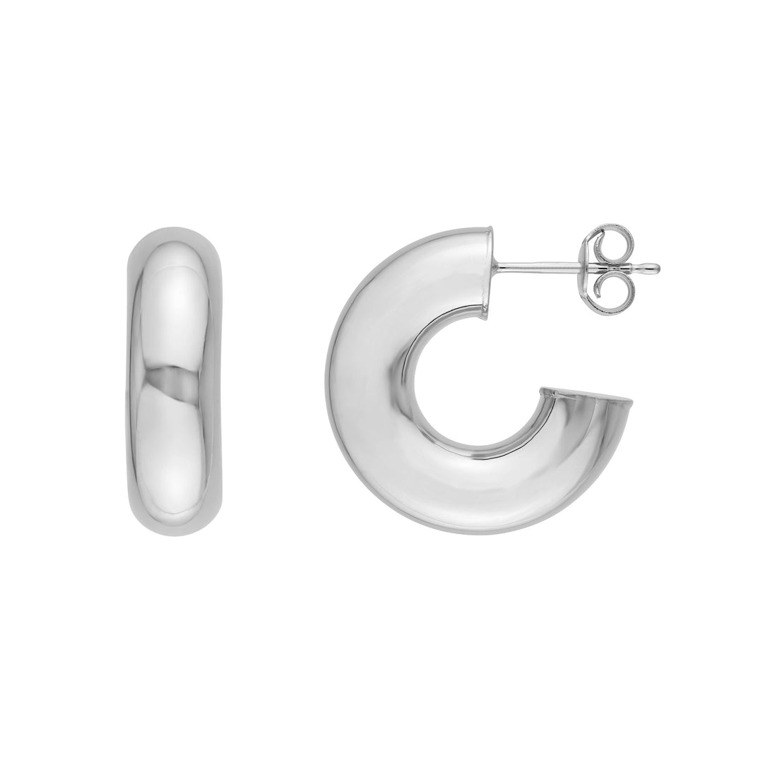 8 mm ID Polished Open Hoop Earrings