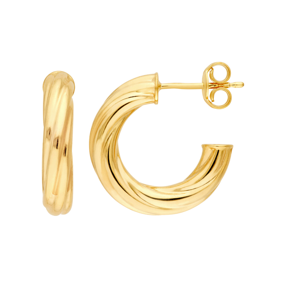 Twisted Open Hoop Earrings [18mm]