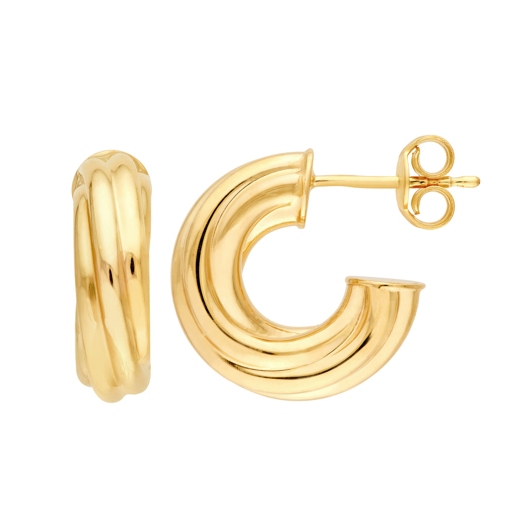 6 mm ID Twisted Open Hoop Earrings