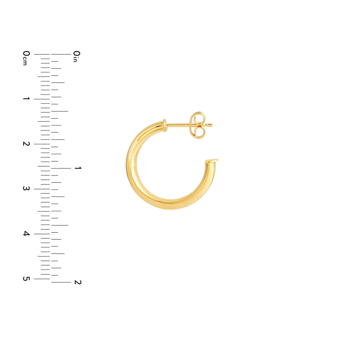 15mm D-Tube Round Hoop Earrings