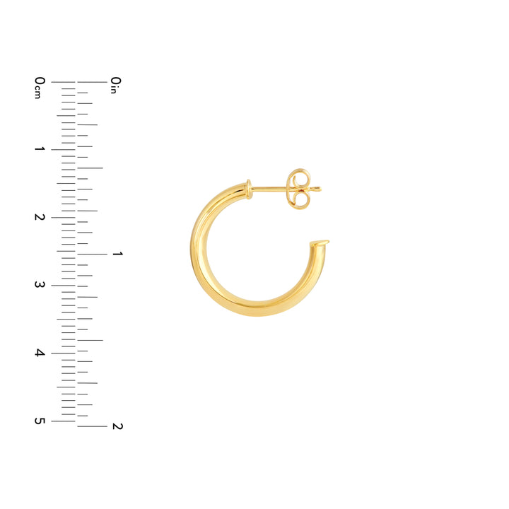 15mm D-Tube Round Hoop Earrings