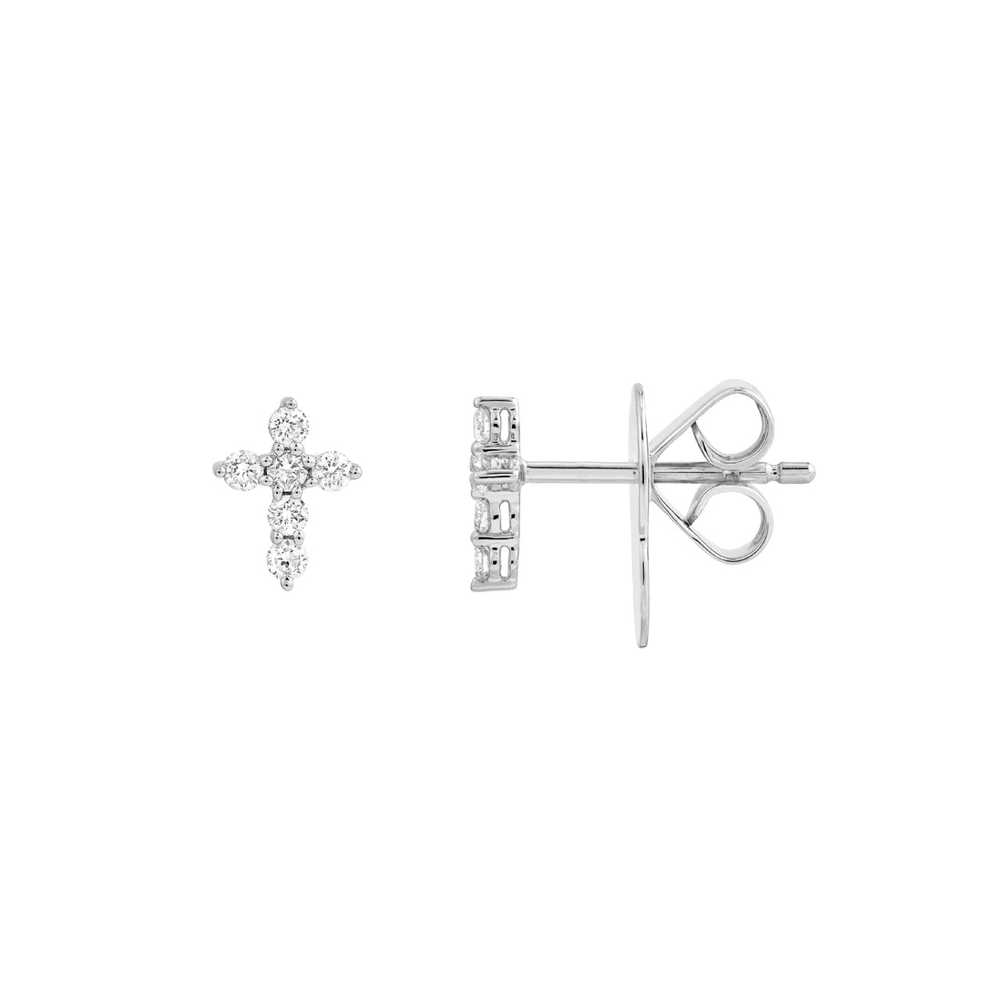 Diamond Cross Earrings (1/6tcw)