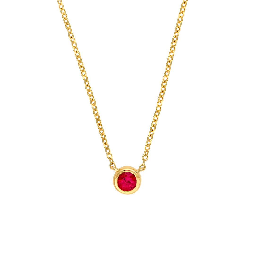 3mm Rnd Ruby Bezel Adj Necklace