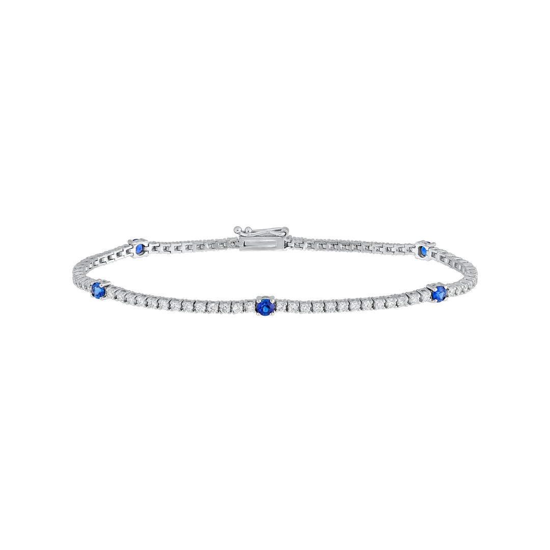 Sapphire & Diamond Station Bracelet