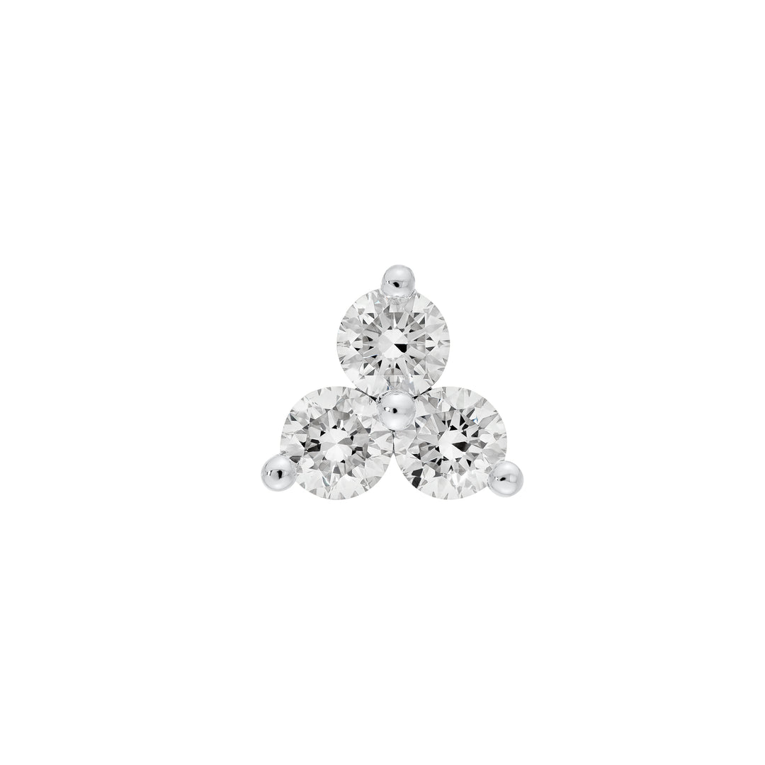 1-7/8tcw 4.2mm Diamond Trio Stud Earrings