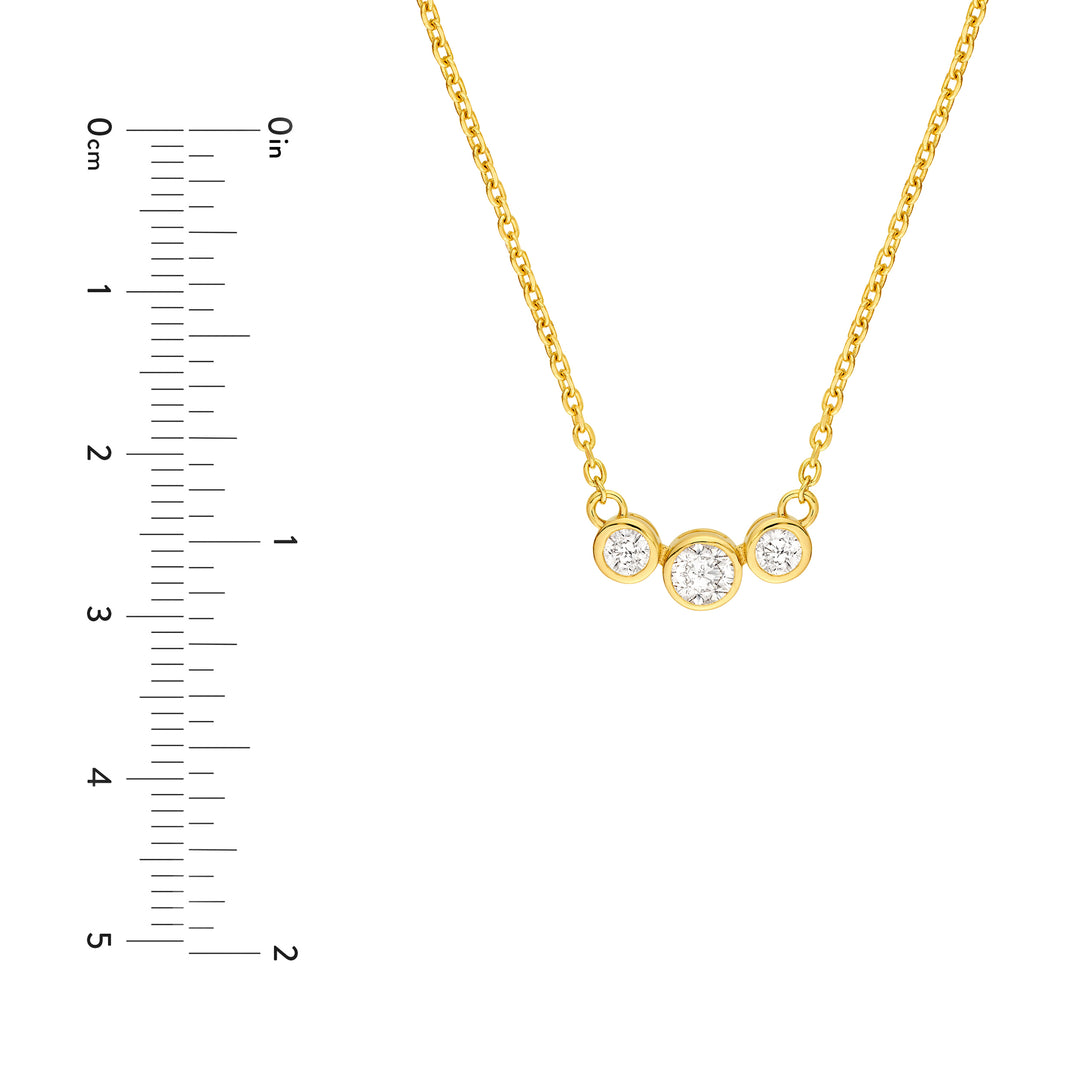 Bezel Set 3 Stone Graduated Necklace
