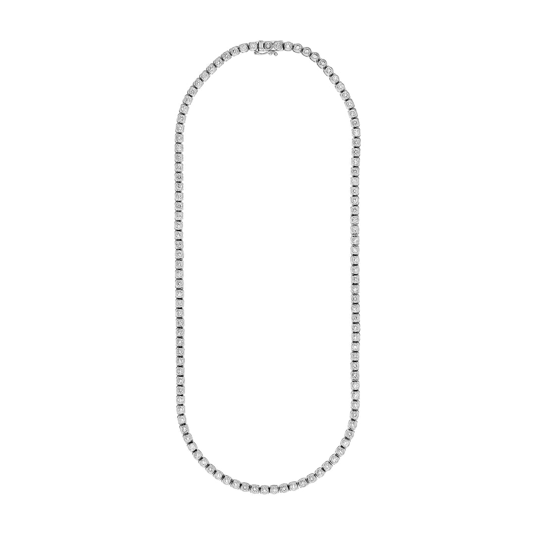 Large Bezel Set Diamond Necklace (7tcw)