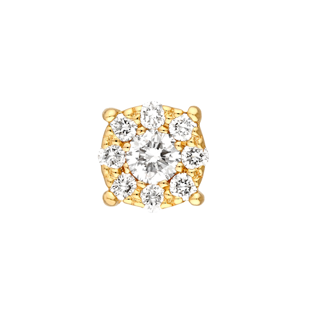 1/3tcw Diamond Cluster Stud Earrings