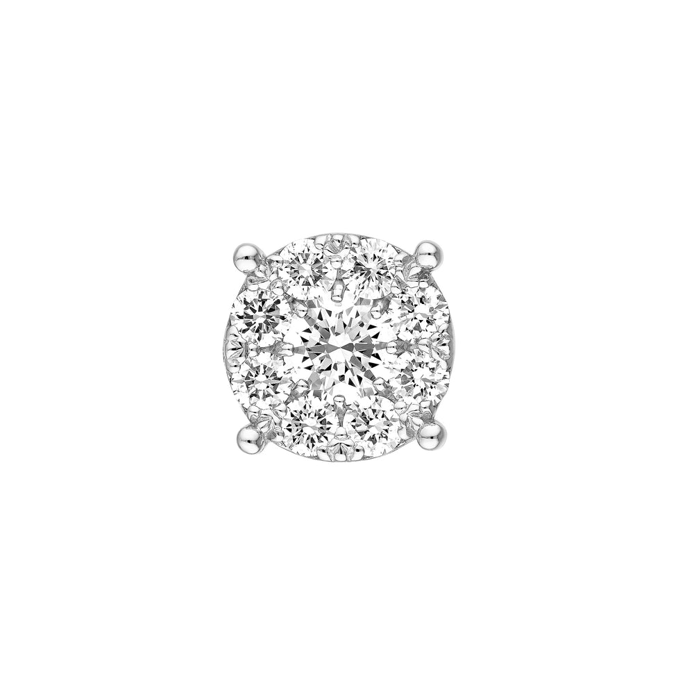 1.0tcw Diamond Cluster Stud Earrings