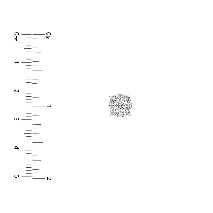 1.0tcw Diamond Cluster Stud Earrings