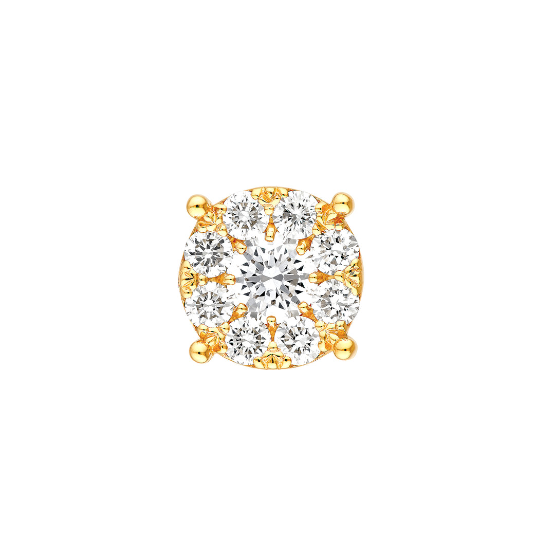 1.0tcw Diamond Cluster Stud Earrings