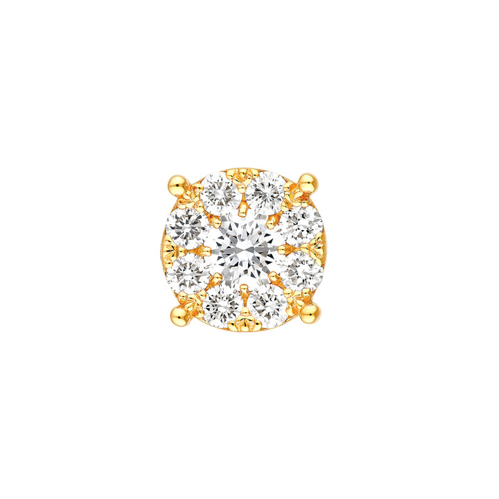 1.0tcw Diamond Cluster Stud Earrings