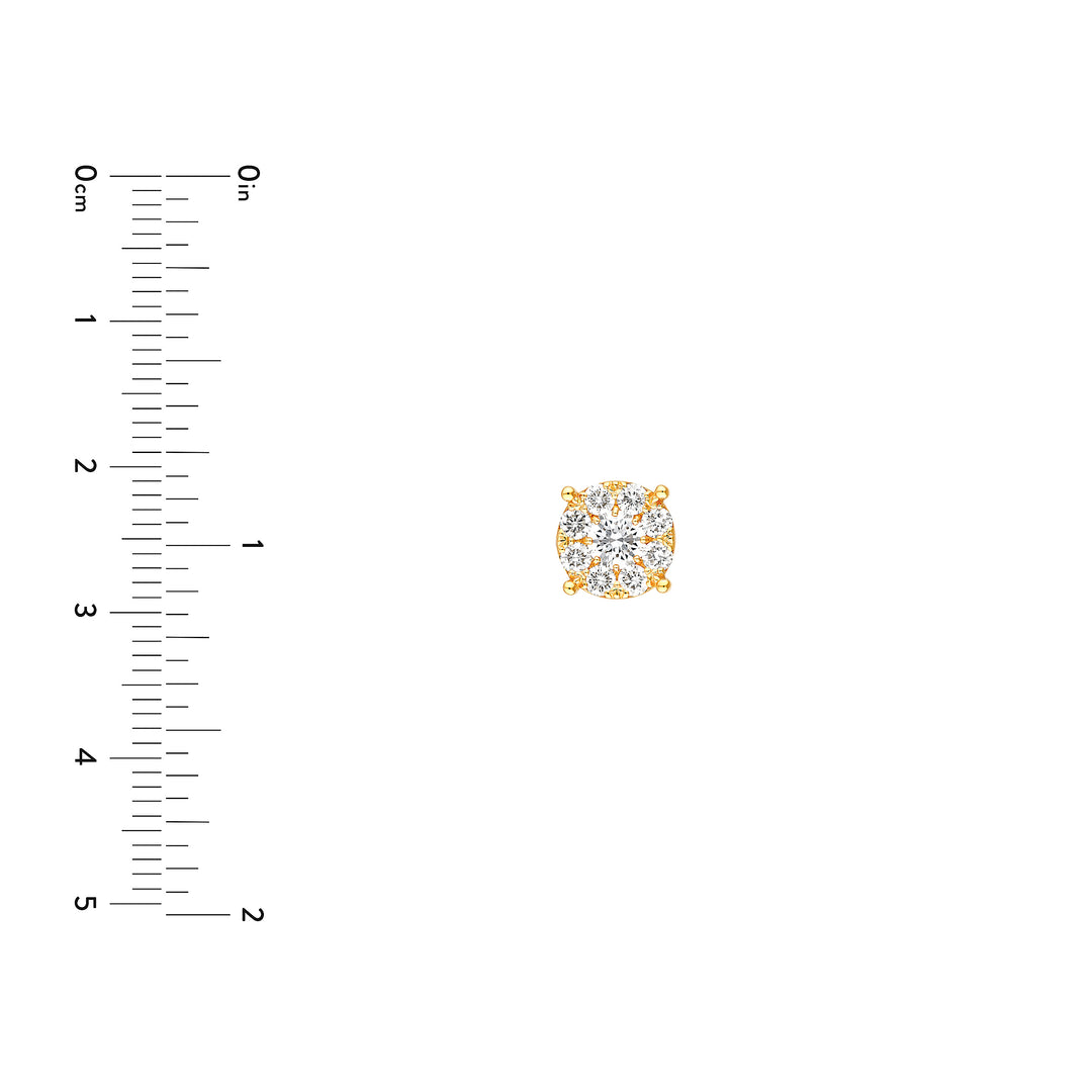 1.0tcw Diamond Cluster Stud Earrings