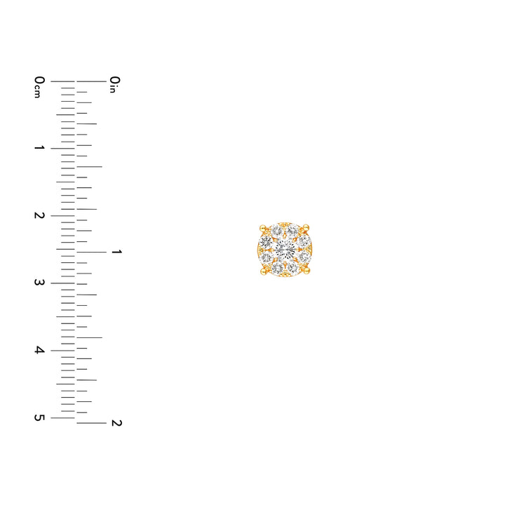 1.0tcw Diamond Cluster Stud Earrings