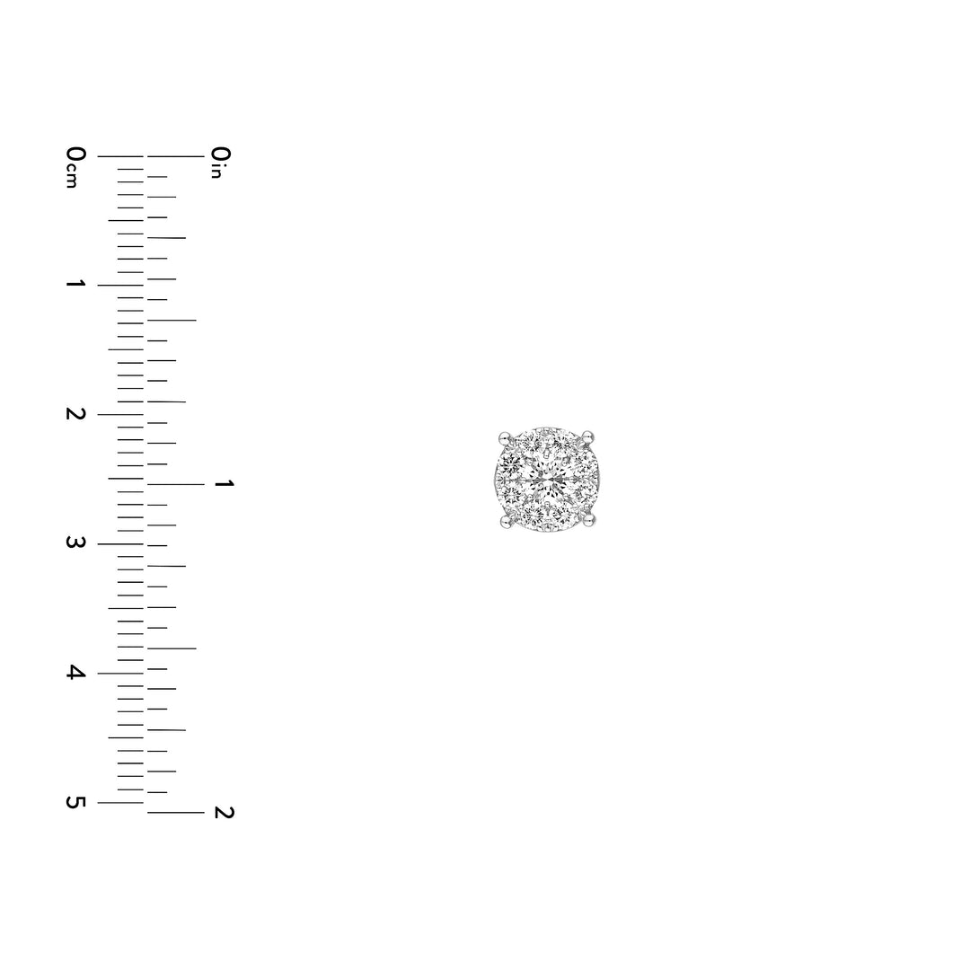 1.0tcw Diamond Cluster Stud Earrings