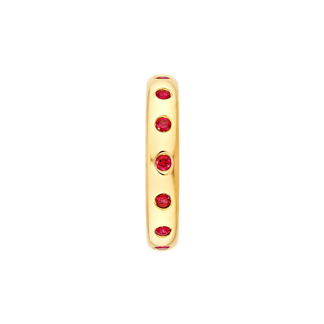1/2tcw Round Ruby Straight Band Ring