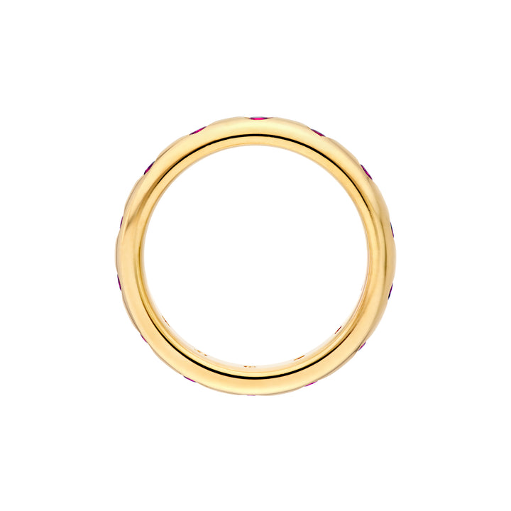 1/2tcw Round Ruby Straight Band Ring