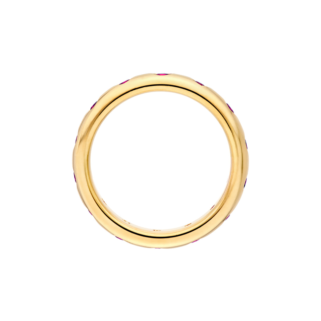 1/2tcw Round Ruby Straight Band Ring