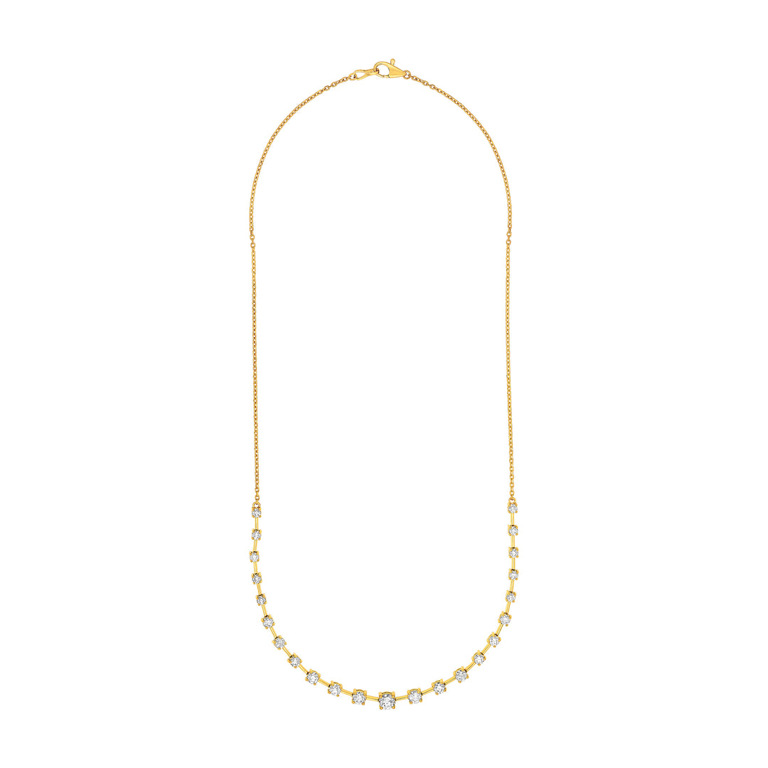 2-1/2tcw Diamond Ascending Stone Necklace