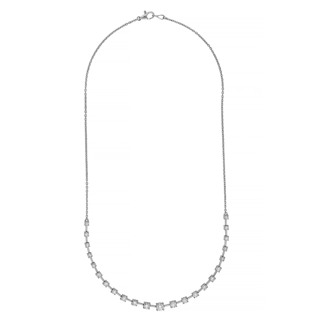 2-1/2tcw Diamond Ascending Stone Necklace