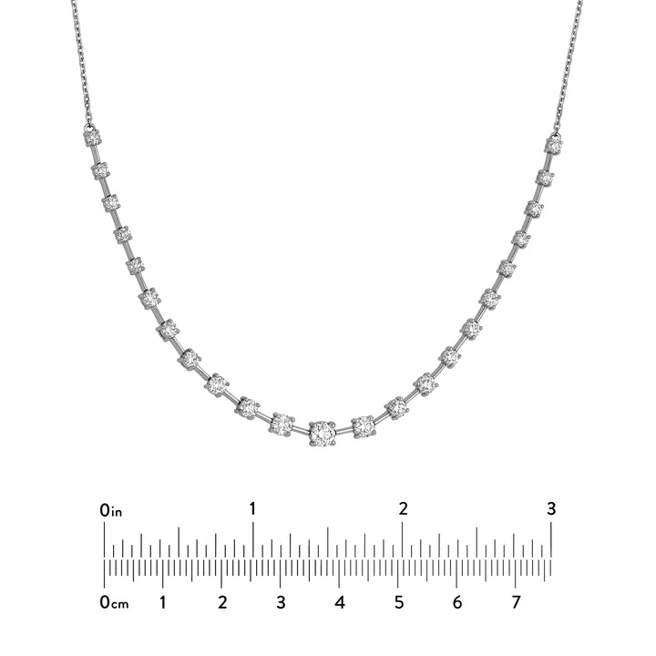 2-1/2tcw Diamond Assending Stone Necklace
