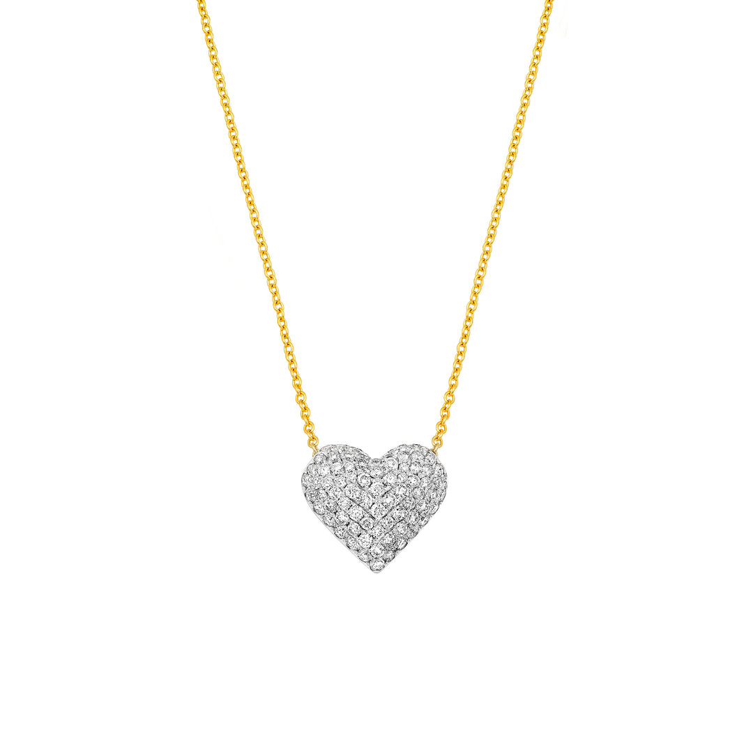 Diamond Pave Heart Necklace (1/2tcw)