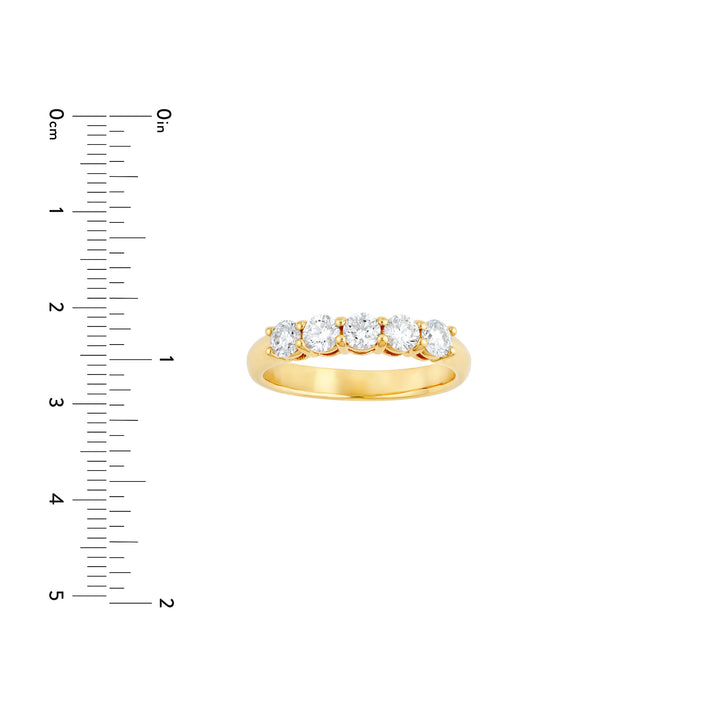 7/8tcw 5 Stone Diamond Ring