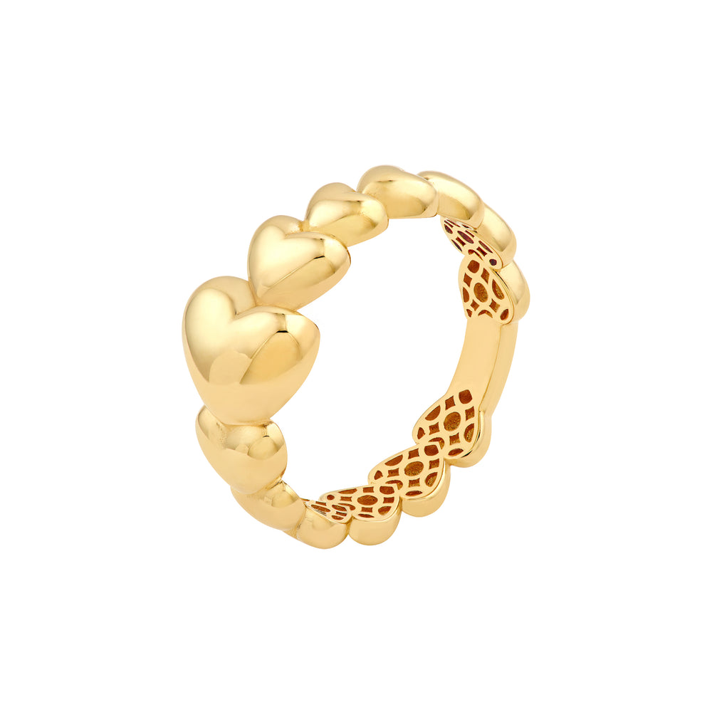 Graduated Angled Heart Ring