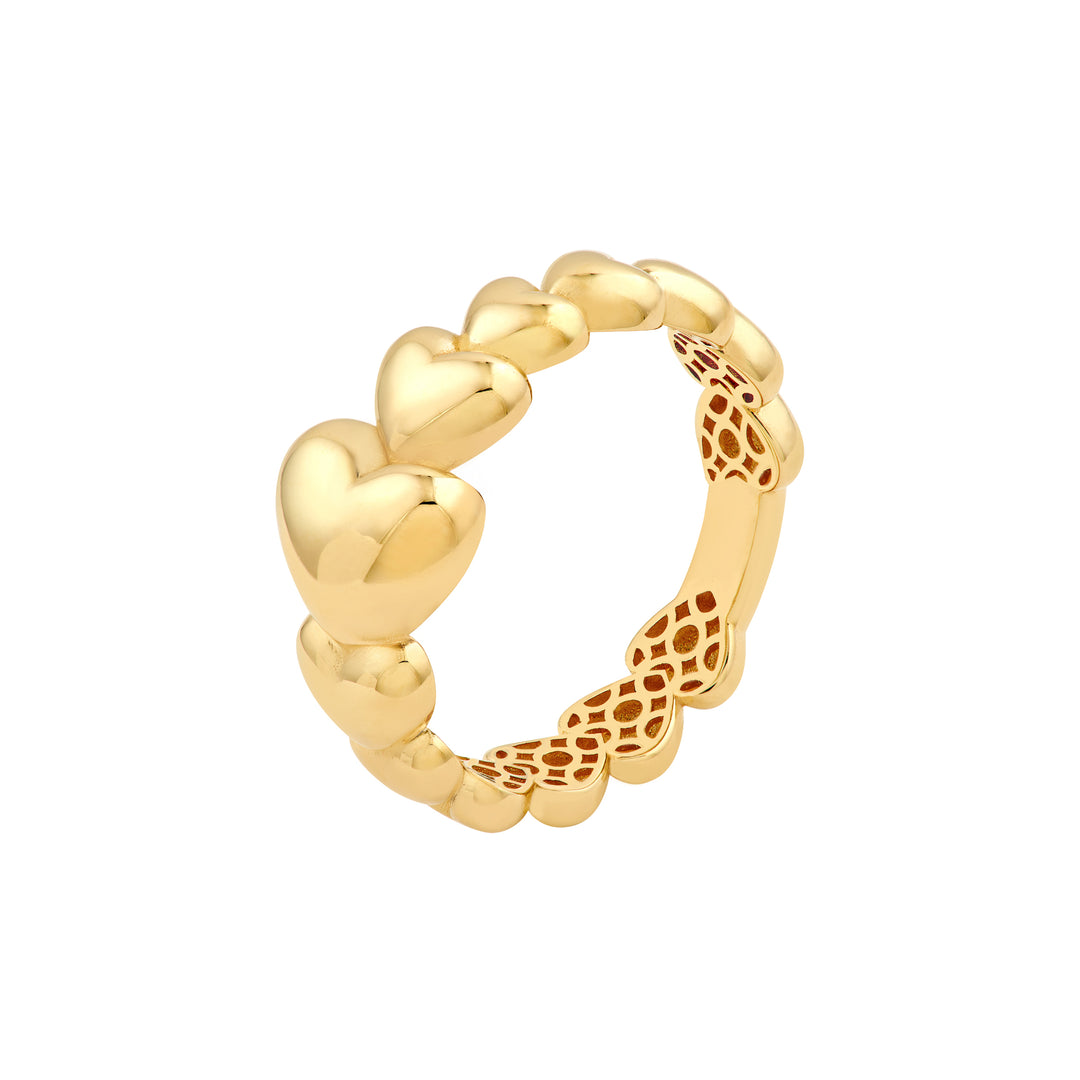 Graduated Angled Heart Ring