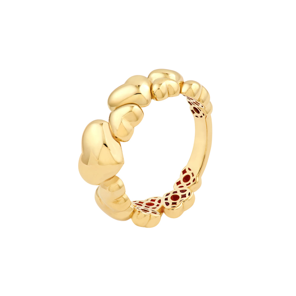Alternating Puffy Hearts Ring