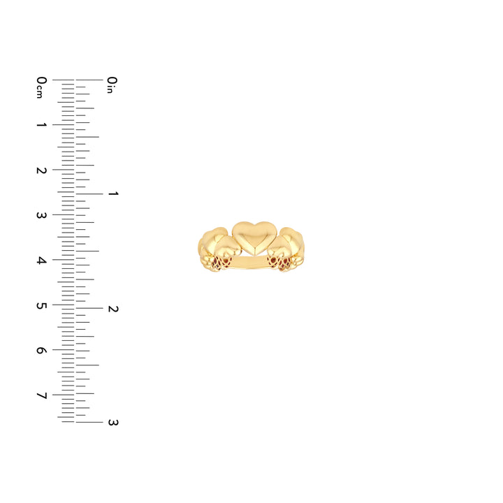 Alternating Puffy Hearts Ring