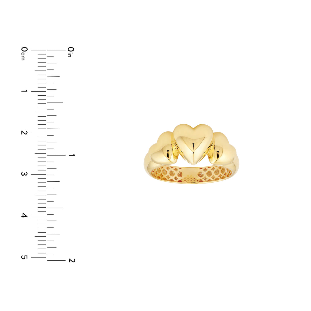 Triple Hearts Ring