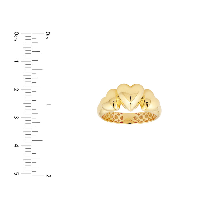 Triple Hearts Ring