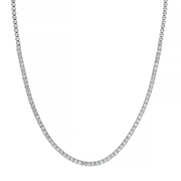 Diamond Halfway Tennis Straight Necklace (7tcw)