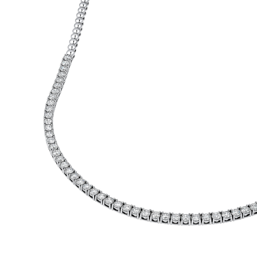 Diamond Halfway Tennis Straight Necklace (7tcw)