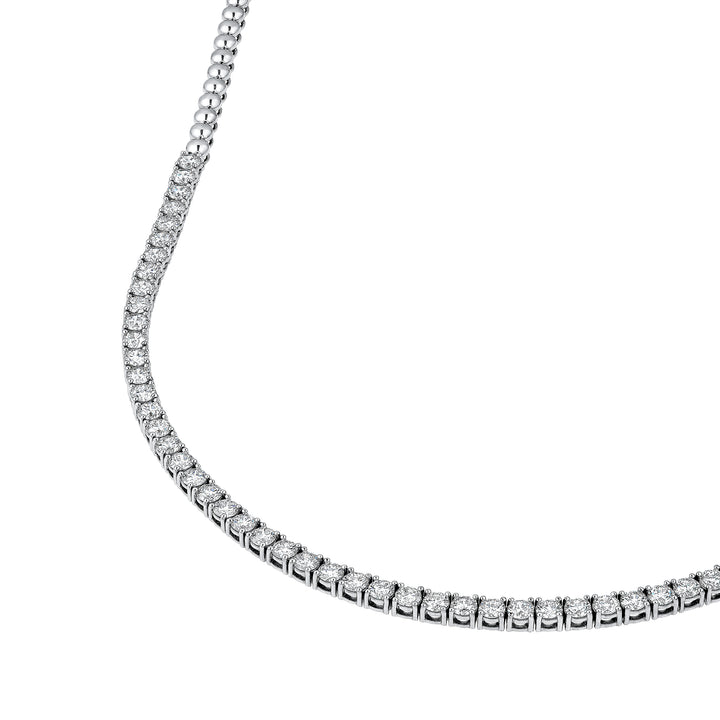 Diamond Halfway Tennis Straight Necklace (7tcw)