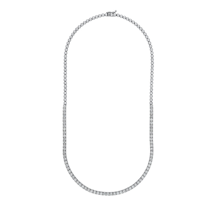 Diamond Halfway Tennis Straight Necklace (7tcw)