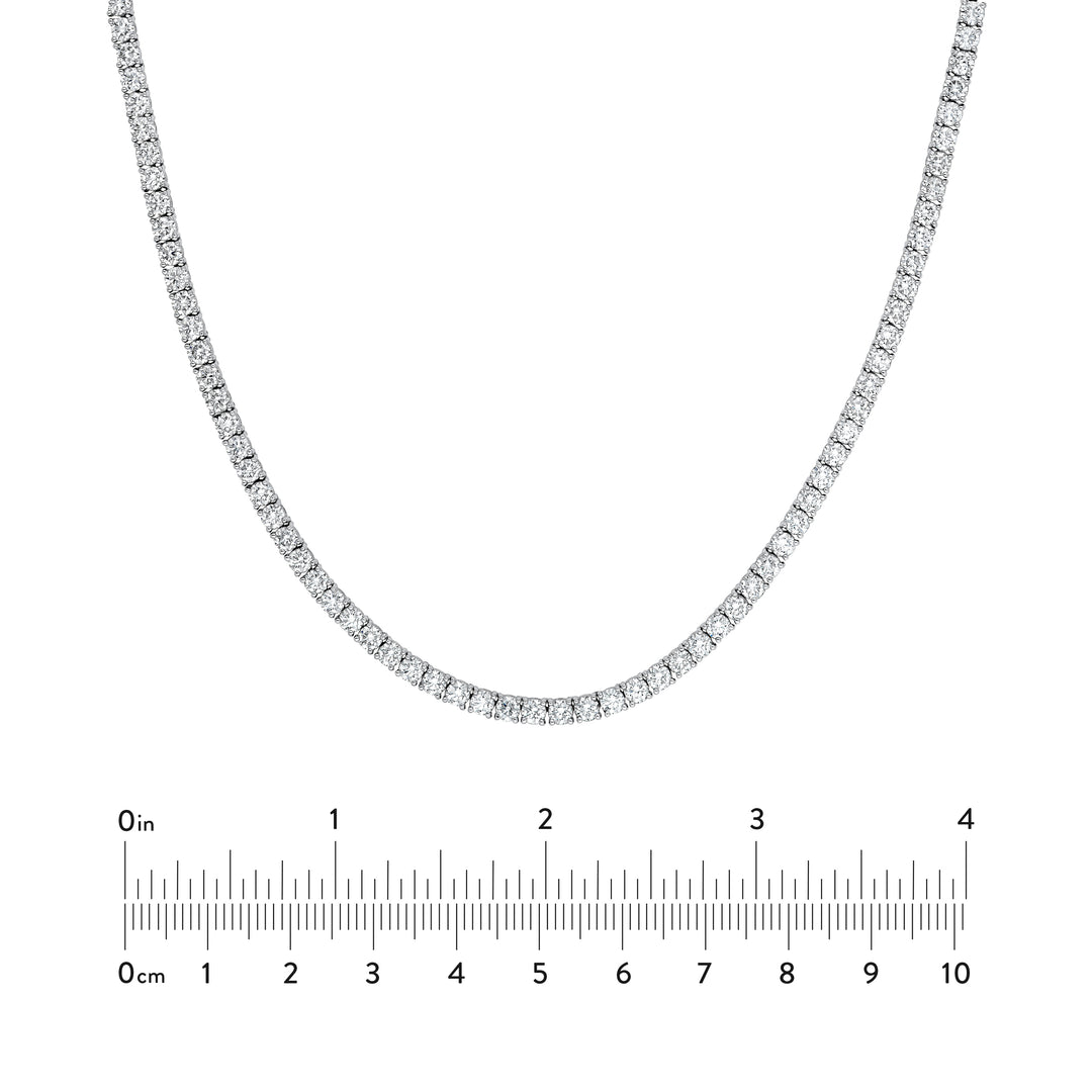 Diamond Halfway Tennis Straight Necklace (7tcw)