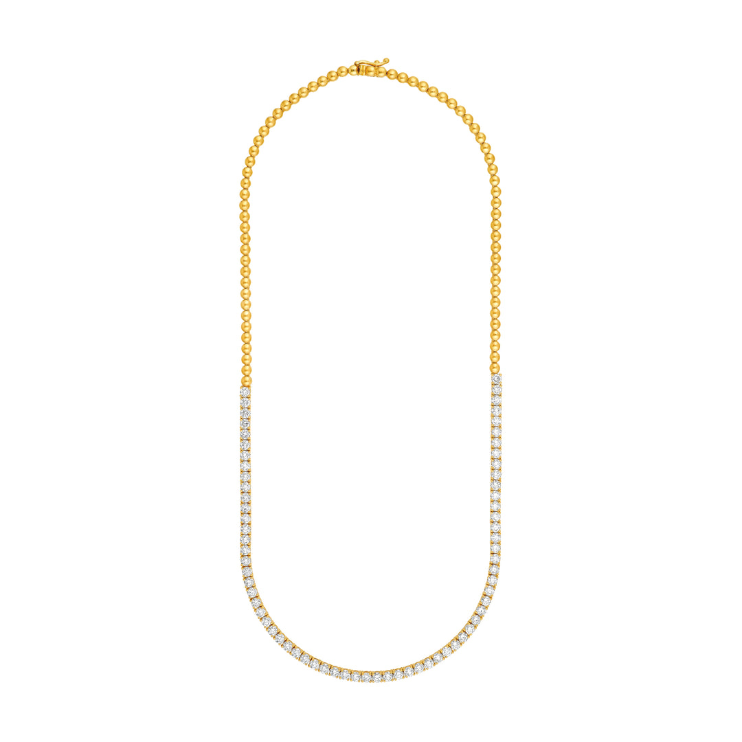 Diamond Halfway Tennis Straight Necklace (7tcw)