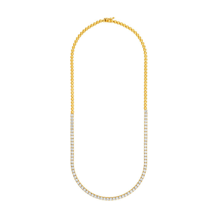 Diamond Halfway Tennis Straight Necklace (7tcw)